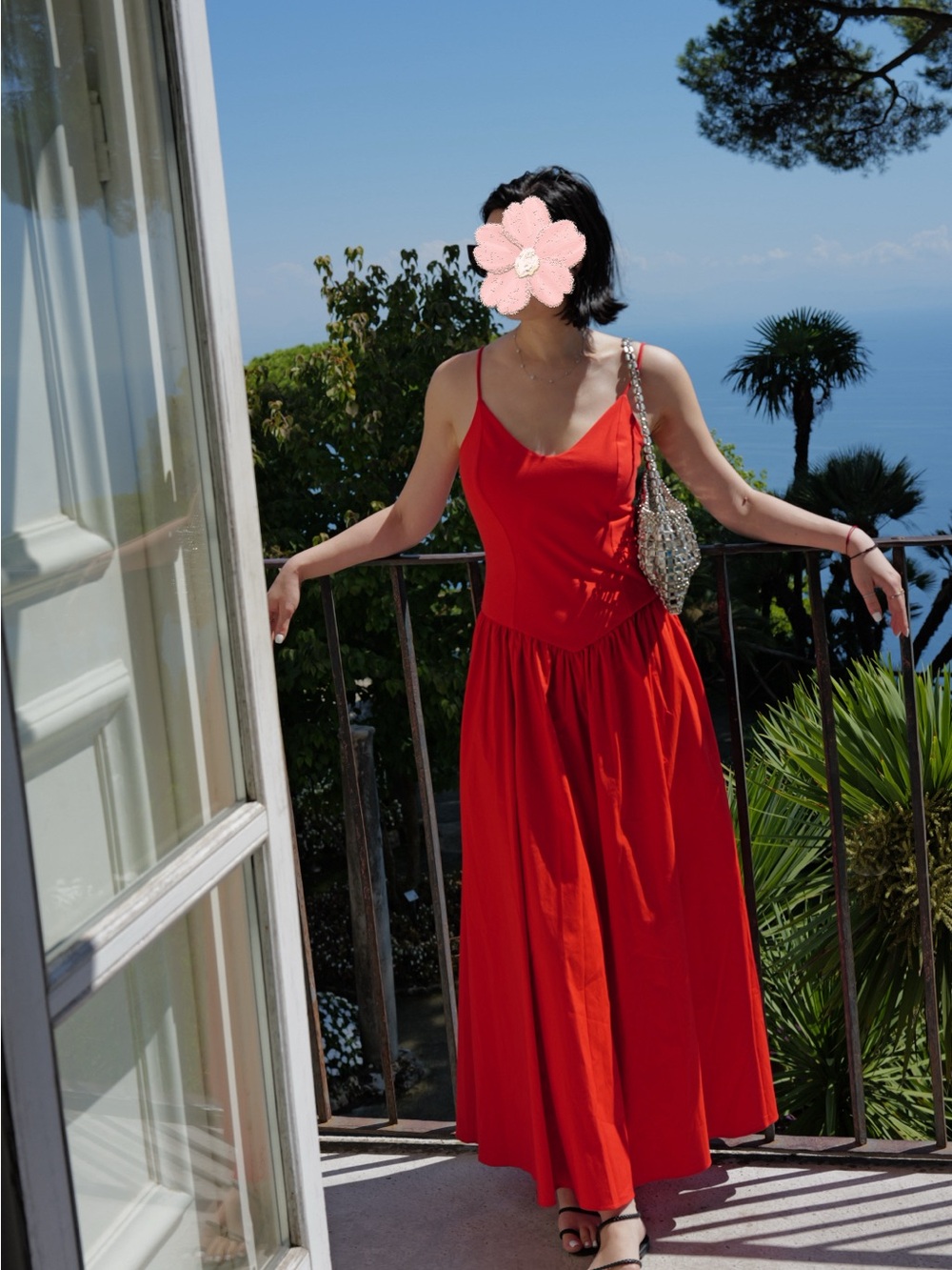 Elegant Red Spaghetti-Strap Maxi Dress